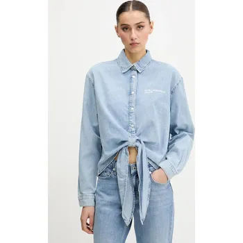 Bavlněná košile Karl Lagerfeld Jeans modrá barva, regular, s klasickým límcem, A2W11021 50J, vel. L