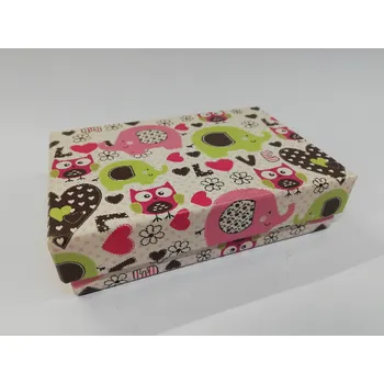 Dárková krabička Papírová dárková krabička - bílá se zvířátky - 3,5x12,5x8,5 cm