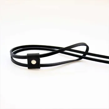 Pro Háčkování Kožený stahovací řemínek - černý