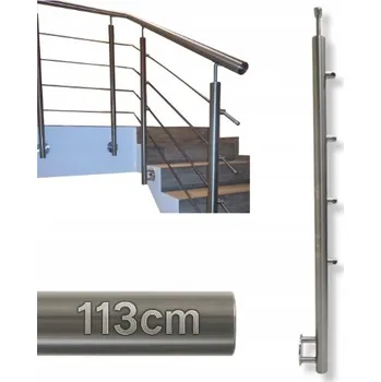 Zábradlí Průchozí sloupek se 4 úchyty pro zábradlí, boční montáž, schodišťové madlo