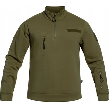Pánská mikina Pánská bez kapuce Bavlněná mikina Brandit Tactical Sweat Troyer Olive 3XL