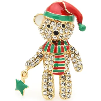 Brož B-TOP Brož MÉĎA s kamínky zelená