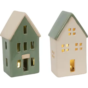 Vánoční dekorace HIT Vánoční dekorace LED domeček 15cm MIX barev