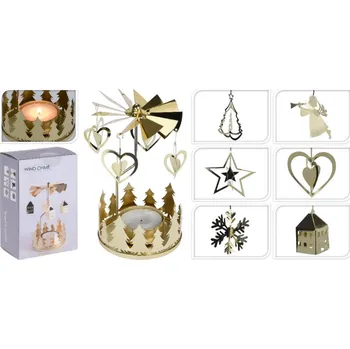 Vánoce Z - TRADE Andělské zvonění 65X160 mm zlaté na čaj. svíčku, mix