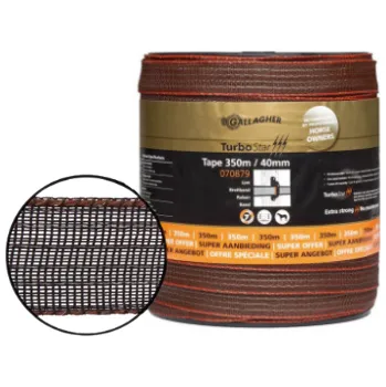Ohradník Páska pro ohradník TurboStar 40mm, 350m, oranžovo-hnědá