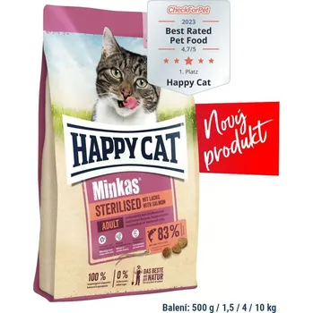 Krmivo pro kočku Happy Cat Minkas Sterilised Lachs 1,5 Kg