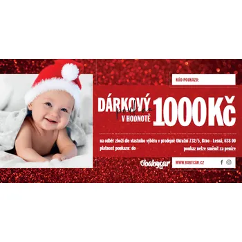 Dárkový potravinový koš Ostatní BABYCAR dárkový poukaz vánoční 1.000Kč