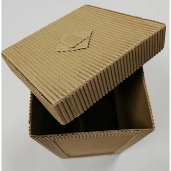 Dárková krabička Papírová dárková krabička z vlnité lepenky - přírodní - 17x11x11 cm