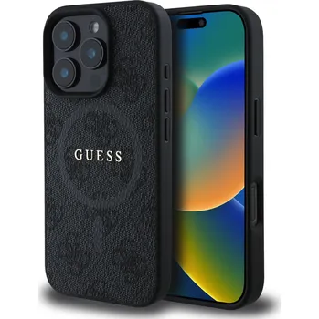 Pouzdro na mobilní telefon Guess Ochranný kryt na iPhone 16 Pro - Guess, 4G Colored Ring MagSafe Black GUHMP16LG4GFRK
