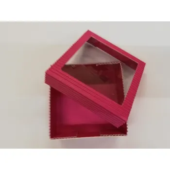 Dárková krabička Papírová dárková krabička z vlnité lepenky - fuchsiová - 3x9x9 cm cm