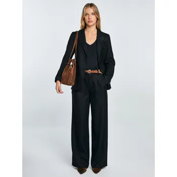 Dámské kalhoty Big Star elegantní dámské kalhoty švédského střihu dlouhé černé velikost S