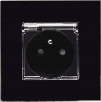 Elektrická zásuvka Elektrická zásuvka nástěnná jednoduchá černá s uzemněním voděodolná