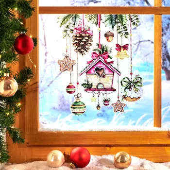 Vánoční dekorace 3Pagen vánoční obrázek na okno 20 x 30 cm vánoční 1 ks