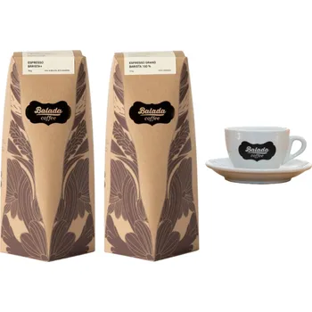 Káva Balada Coffee set 2x 250 g zrnková káva + Cappucino šálek