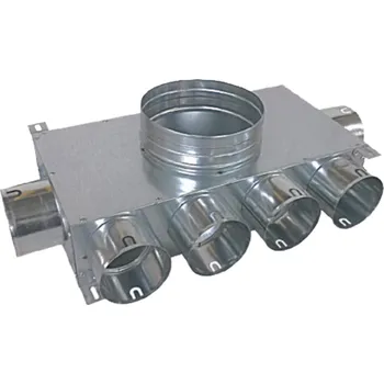 Vzduchotechnické potrubí Rozdělovač trojstranný jednřadý 6x75/160 (1+4+1+0)