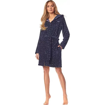 Dámské noční prádlo L&L 7119 ZPPR S-2XL dámský župan grafitová máta XL-172/106/114