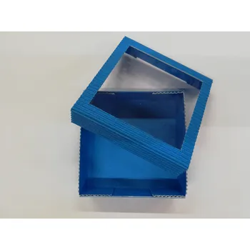 Dárková krabička Papírová dárková krabička z vlnité lepenky - modrá - 3x10x10 cm