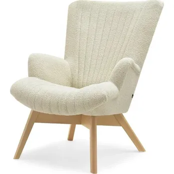 Křeslo MPT Křeslo Lima - krémové bouclé/bukové nohy Cenová skupina: Odstín dřeva nožičky