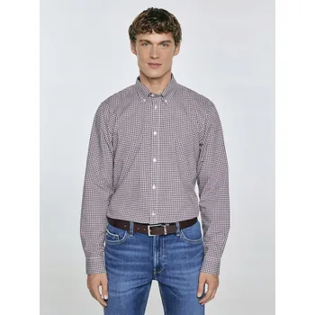 BIG STAR PÁNSKÁ KOŠILE BAVLNĚNÁ S DROBNOU KOSTKOU BORDOVÁ GIBBSONER 604 L