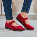 Sametová domácí obuv Mary červená 38