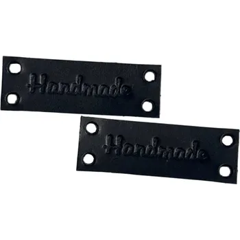 Pro Háčkování Kožený štítek Handmade 43x15 mm černá