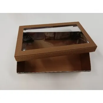 Dárková krabička Papírová dárková krabička z vlnité lepenky - hnědá - 7x22x13 cm