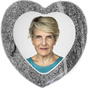 Smuteční dekorace Srdce na kamenném srdíčku porcelán