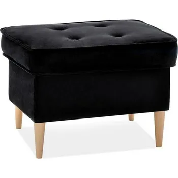 Taburet MPT Podnožka Malmo - černý velur/bukové nohy Cenová skupina: Odstín dřeva nožičky