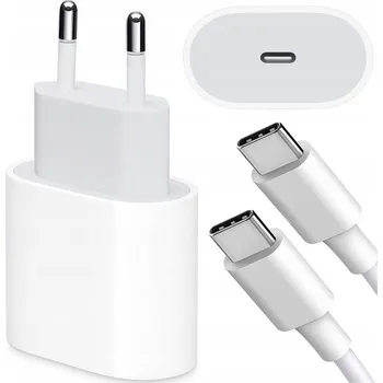 RYCHLÁ SÍŤOVÁ NABÍJEČKA USB-C 20W BÍLÁ + KABEL USB-C UNIVERZÁLNÍ