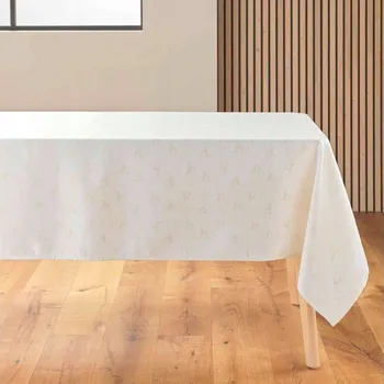 ubrus UBRUS NA STŮL BÉŽOVÝ ŽAKÁROVÝ SE ZLATÝM ZDOBENÍM YARN 140 X 250 CM