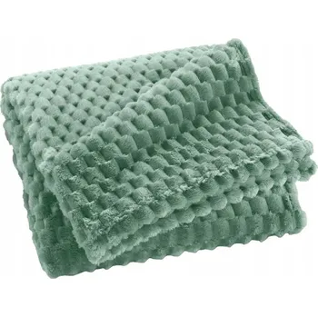 Prostěradlo FLANELOVÁ PŘEHOZKA 125 X 150 CM POLYESTER SELEDONOVĚ ZELENÁ OEKOTEX