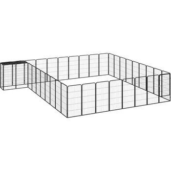 klec pro psa vidaXL 38panelová ohrádka pro psy černá 50 x 100 cm práškovaná ocel [3115955]