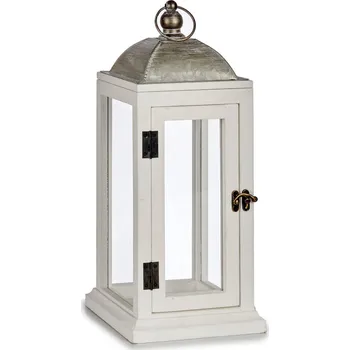 Svícen Giftdecor Dřevěná lucerna na svíčku, bílá