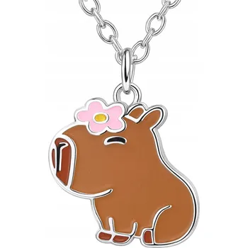 Náhrdelník Stříbrný náhrdelník pro dívky kapybara stříbro o ryzosti 925