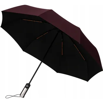 Deštník EdiBazzar automatický skládací deštník s pouzdrem, červený