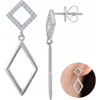 Náušnice STŘÍBRNÉ VISACÍ NÁUŠNICE S PUZETOU NÁUŠNICE STŘÍBRO O RYZOSTI 925 RHODIOVANÉ