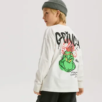 Chlapecká mikina Reserved - Dlouhý rukáv Grinch - krémová - 612FJ-01X - 612FJ-01X-146