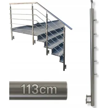 Zábradlí Průchozí sloupek s 5 úchyty pro zábradlí, boční montáž, schodišťové madlo