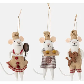 Vánoční dekorace Bloomingville Peo Ornament hnědé vlněné vánoční ozdoby