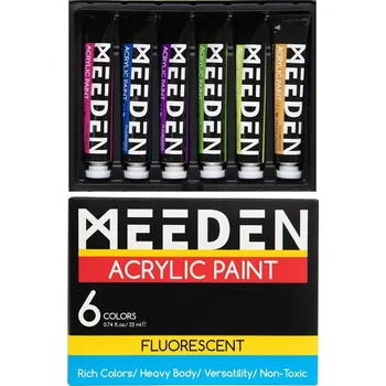 Vodová barva Meeden 34.1284 Sada akrylových barev Fluorescent Shades 6 x 22 ml