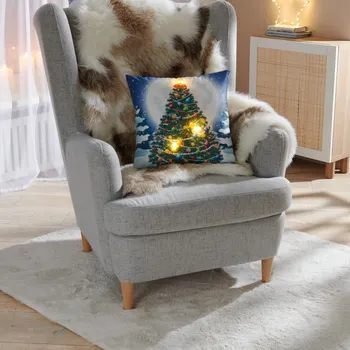 Povlak na dekorativní polštářek LED povlak na polštář zelená 000