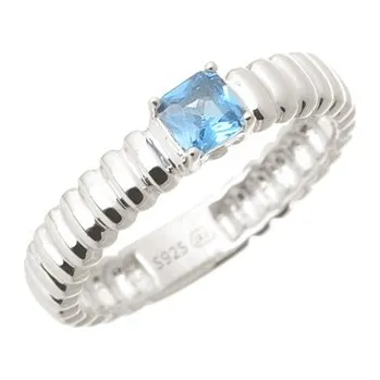 Prsten Stříbrný prsten s modrým zirkonem SVLR0922SK6M4