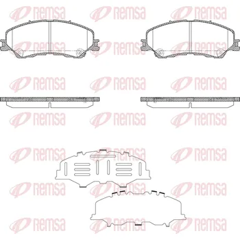 Brzdová destička Sada brzdových destiček, kotoučová brzda REMSA X2016.04