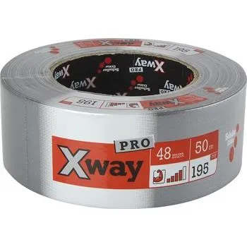 Lepicí páska SCHULLER X-Way PRO textilní páska, Profi 48 mm x 50 m stříbrná
