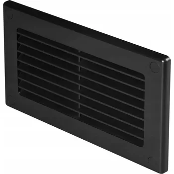 Větrací mřížka Ukončovací plastová mřížka pro potrubí 75×150 mm, černá