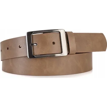 Opasek KOŽENÝ Pásek ke kalhotám 4 cm dámský Široký Přírodní kůže BÉŽOVÝ Los