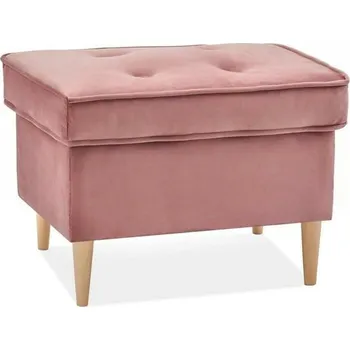 Taburet MPT Podnožka Malmo - velur růžový Cenová skupina: Odstín dřeva nožičky