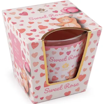 Svíčka Vonná svíčka ve skle 120 g Varianta: 23 (Sweet Rose) růžová sv., Balení: 12 ks