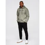 Ombre Clothing Cool khaki mikina s kapucí a nápisem na hrudi V2 OM-SSNZ-0241