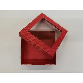 Dárková krabička Papírová dárková krabička z vlnité lepenky - červená - 3x10x10 cm